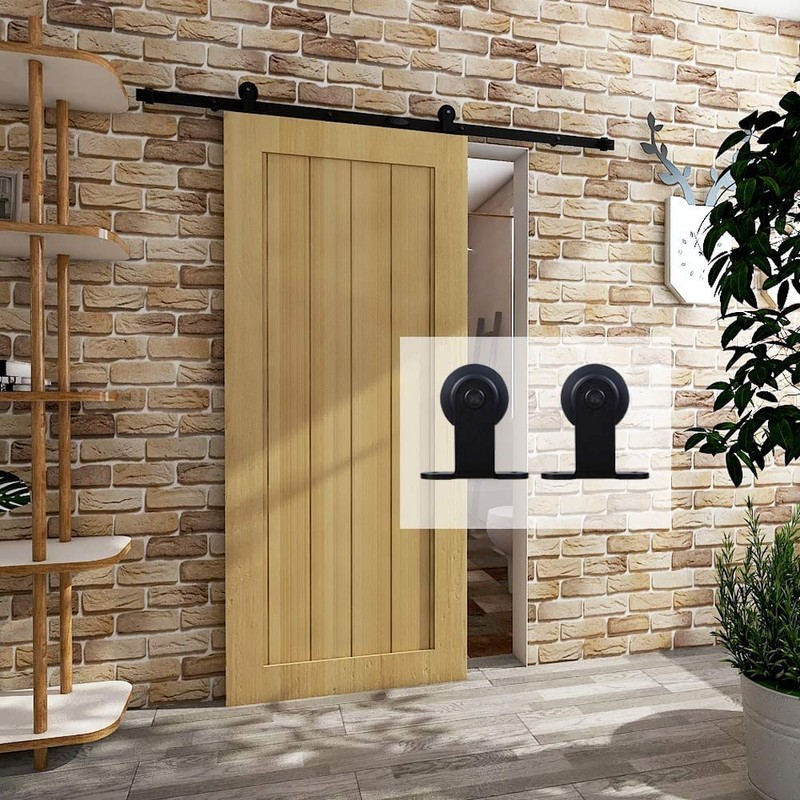 CCJH 4FT Sliding Track Barn Door Hardware Kit for Single