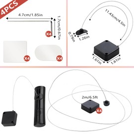 4 Pack Retractable Remote Control Tether Locks,6.5ft Remote Rescue Retractable with Adjustable Locking Cord,TV Remote Finder and Security Lanyard for Game Controllers,Never Lose Your Remote Again