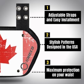 O Shield Football Back Plate Youth, Back Plate Football Canada Flag 2.0, Professional Stylish Ergonomic Fasion
