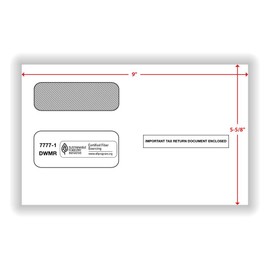 ComplyRight Double-Window Envelope for Form 1095-B Portrait Employee Copy | 5-5/8” x 9” | ACA | Pack of 100