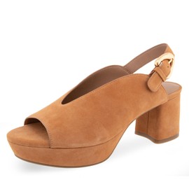 Aerosoles Women's Cornelia Heeled Sandal, Tan Suede, 8