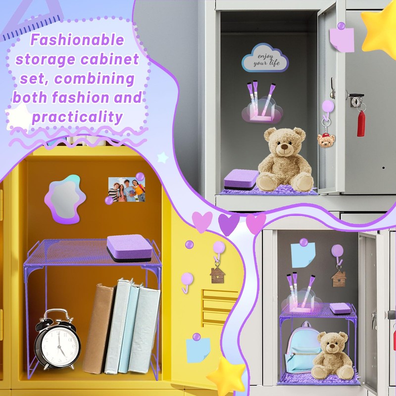 Denylo pro Magnetic Locker Accessories Kit Purple Back to School