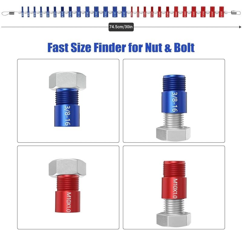 VOBOR Screw & Nut Thread Tester, 26 Pieces Internal/Male Thread