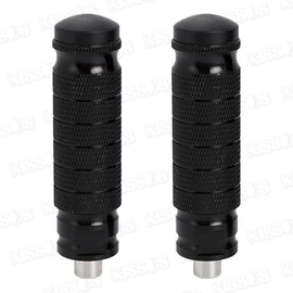 Foot Pegs Step Bar Bike Step Tandem Step Pedal Knurled CNC Aluminum General Purpose Left and Right Set (Black)