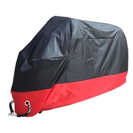 Rusee belüftete Motorrad Abdeckplane Abdeckung Motorradplane Cover Roller Regenschutz, Wetterdicht Wasserdicht Staubdicht Sunblocker (XXXL, Schwarz-Rot)