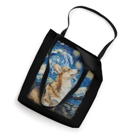 Welsh Corgi Dog Starry Night Painting Tote Bag