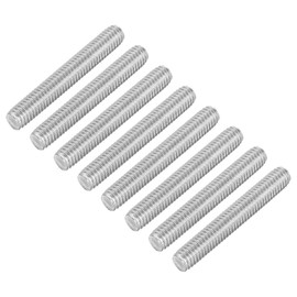 QUARKZMAN 8 Pieces Threaded Rods, M6 x 40 mm, 304 Stainless Steel, Threaded Rod with Metric Full Thread, M6-1 Threaded Screw for Furniture and Machine Assembly