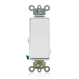 Leviton 3 24 Volt AC/DC, Switch Decora Plus Quiet Rocker, Low Voltage Single Pole, Commercial Grade, Side and Back Wired, Amp, White