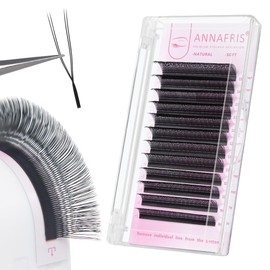 ANNAFRIS U-YY Eyelash Extensions, 0.07 D, 8-15 mm, Ready-to-Use Fan Eyelash Extensions, Premade Fan Lashes (U-YY, 0.07D, 8-15 mm)
