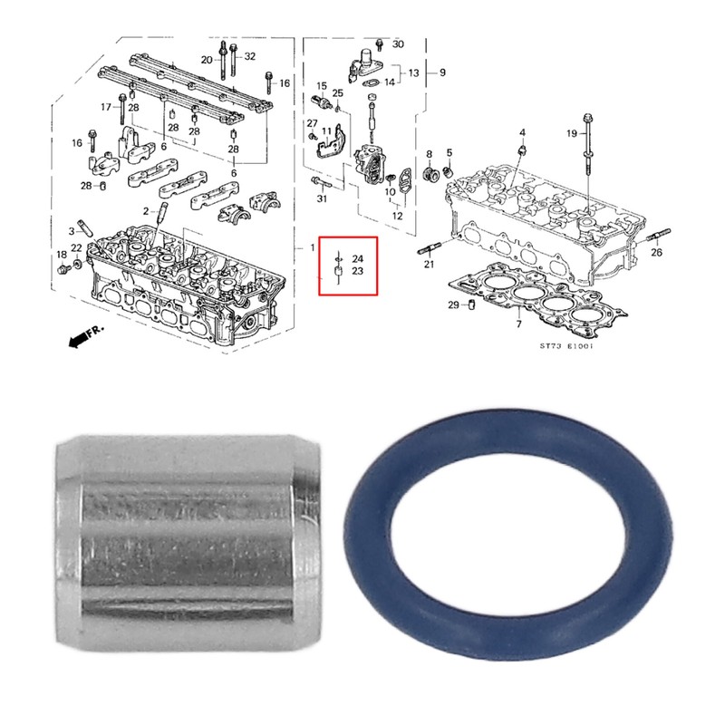 O Ring Dowel Pin Kit 91302 GE0 000 Metal Rubber