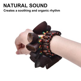 2 Pcs Cacho Seed Rattle Bracelets, Nature Sound African Nut Seed Shell Wrist Shaker Dance Anklets Bell