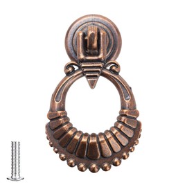 Decoranddecor Antique Copper Brass Vintage Round Pull Swing Ring Kitchen Bathroom Bedroom Cabinet Door Knobs Drawer Furniture Handles (Antique Copper)