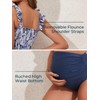 Summer Mae Maternity High Waist Bikini Swimsuit Two Piece Ruffled