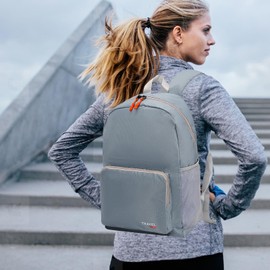 20-35L Lightweight Foldable Backpack, Student Backpack, Small Rucksack Water Resistant Durable Packable Backpacks for Women Men Outdoor Camping Travelling Walking Hiking Biking (Grey)