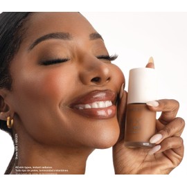 FARMASi Vfx Pro Foundation, Full Coverage Liquid Cream, Lightweight Long Lasting Coverage, Breathable Skin Moisturizer with Color True Matte Blending, Face Makeup, 1 fl. oz / 30 ml - Warm Dark 19