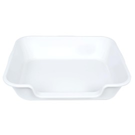 Blaucasa 1 Pack Extra Large Dog Litter Box Pan Tray (ABS Material), Low Entry Jumbo Senior Litter Boxes for Multiple Kitten Big Cats, Pet Safe Indoor Dog Potty (White, 24" L x 20" W)