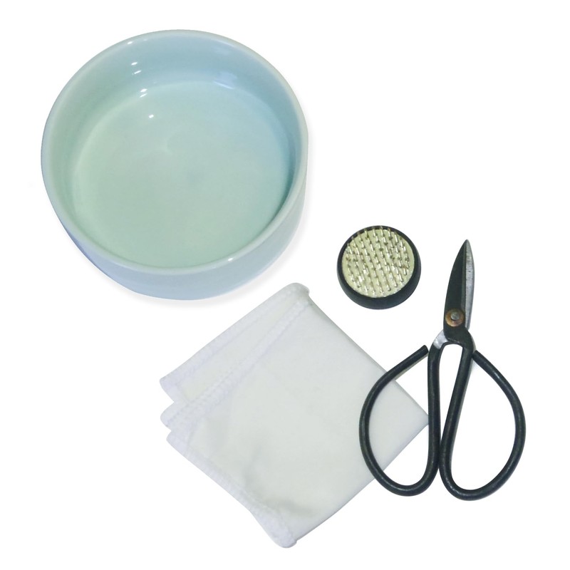 Kikkerland DIY Japanese Flower Arrangement, Mini Ikebana Kit Project, Ceramic