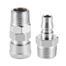 uxcell Air Tool Pressure Washer Male High Flow Coupler Plug G1/2 Quick Connect Fitting Set