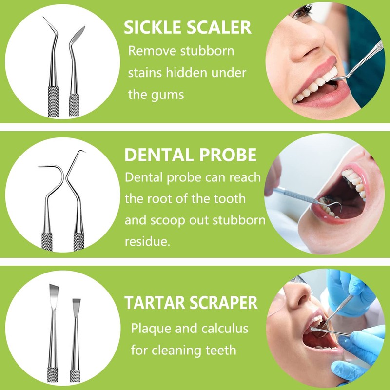 PARYUNGR Dental Tools, Professional Teeth Cleaning Oral Care Hygiene Kit,