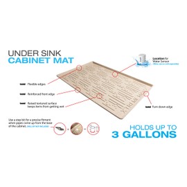 Xtreme Mats Under Sink Kitchen Cabinet Mat, Pick Your Size, CM-30-GREY, Fits cabinets with Interior Dimensions of 28" x 22" or Larger