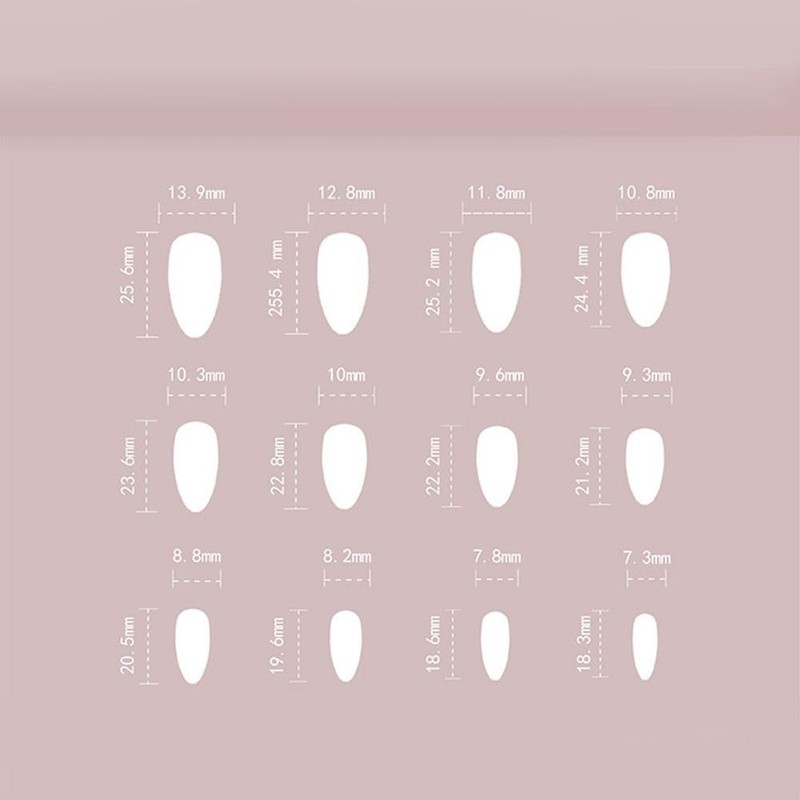24pcs Long Almond False Nail French Simple Gradient False Nail