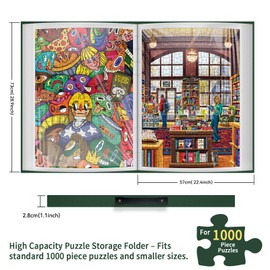 Metioga Puzzle Storage Folder with 25 Pockets, Puzzle Organiser for 1000 Pieces, Dustproof, Protective Jigsaw Accessories