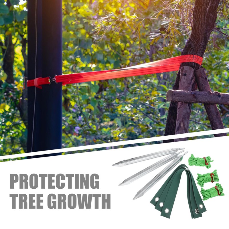 KONTONTY 9pcs Heavy Duty Tree Staking Straps Stakes Ropes Bark