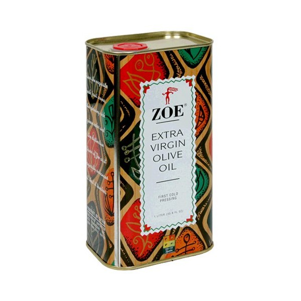 ZOE Extra Virgin Olive Oil, 1-Liter Tins (Pack of 2)