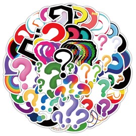 Question Mark Stickers, Pack of 60 Waterproof Cartoon Mark Stickers for Skateboard, Laptop, Luggage, Car, Phone, Guitar, Scrapbooking, Vinyl Funny Question Mark Stickers for Girls, Children, Adults