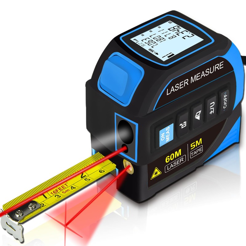 Menider 3-in-1 Laser Measure Tool - Digital LCD & Self-Locking,