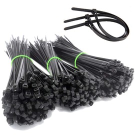 500pcs Cable Zip Ties Nylon Cable Ties Cable Ties Auto Locking Plastic Weather Resistant Heavy Duty Wire Binding Wire Storage Tie Wrap Cable Ties Width 3.6mm Length 200mm (Black)