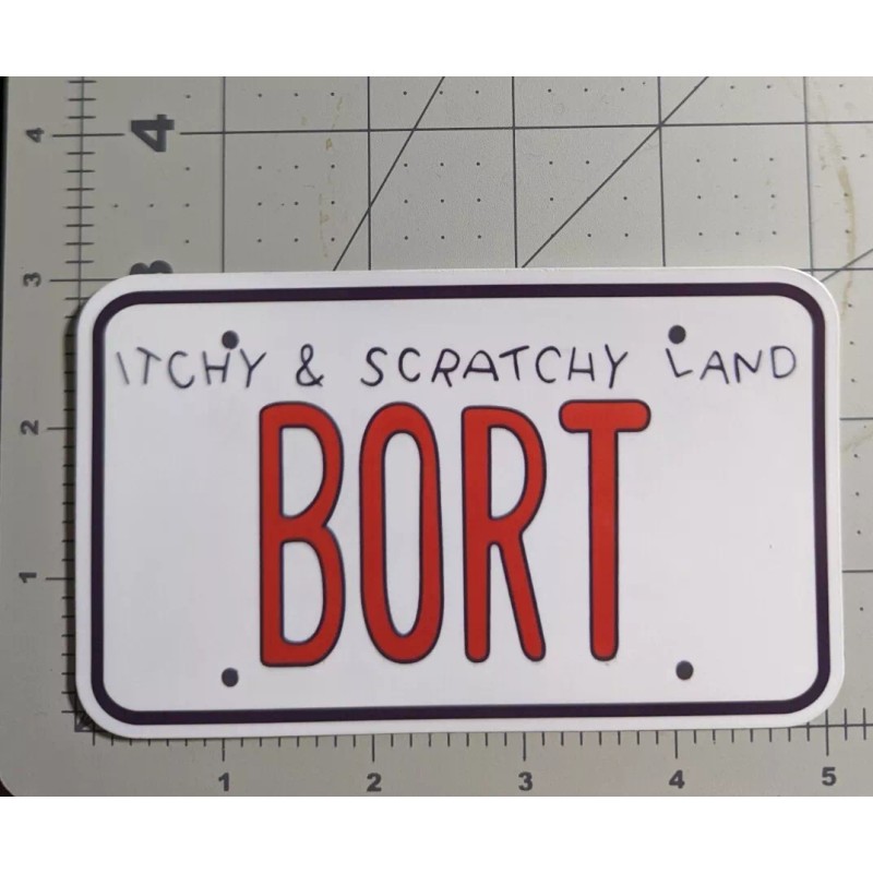 zefforCrafts "BORT" license plate from "The Simpsons" die-cut vinyl sticker