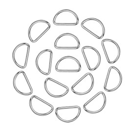 Trimming Shop Non Welded Metal D Ring Fasteners Durable Buckles for Handbag, Backpack, Webbing Strap, Purse, Dog Collars, Belts, DIY Accessories, 38mm, Silver, 10pcs
