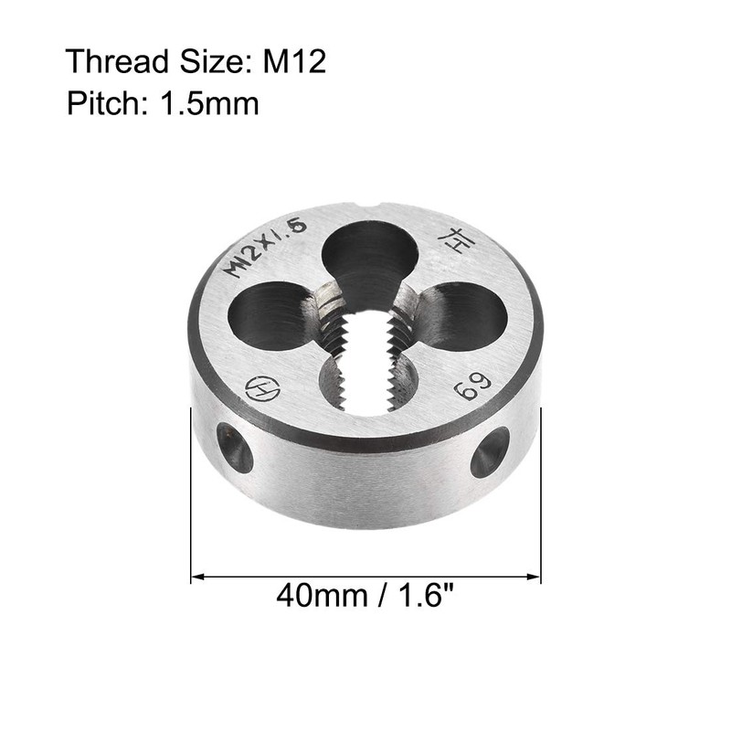 sourcing map M12 X 1.5 Metric Round Die, Machine Thread