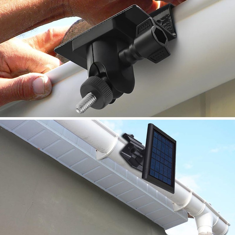 Universal Gutter Mount for Solar Panels & Security Cameras, No-Drill