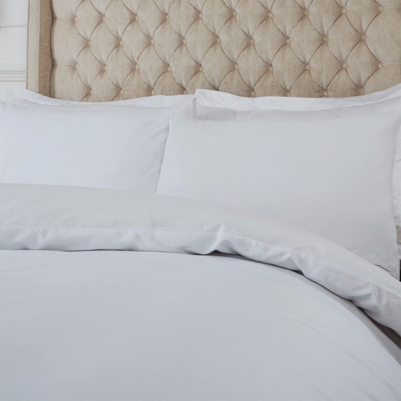 Highams 100% Pure Cotton Duvet Cover with Pillow Case Plain