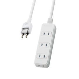 Elecom T-TST02-22420WH Power Tap, 4 Outlet Swing Plug, Includes Dust Proof Shutter, 6.6 ft (2 m), White
