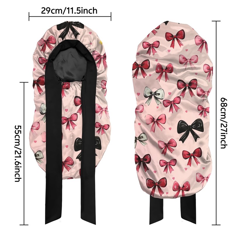 Cabreche Long Satin Hair Braid Bonnet for Sleeping Double Layer