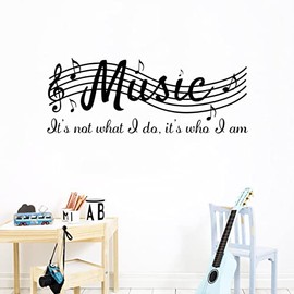 Music Notes Wall Stickers Decals Removable Notation Band Wall Decals Vinyl Mural Wallpaper DIY Home Decor for Classroom Kids Music Studio Decoration