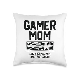 Smarty Pants Designs Mom, Funny pc Gamer Mother's Day Gift Throw Pillow, 16x16, Multicolor