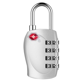 ZHEGE Suitcase Locks, Travel Lock for Luggage, TSA Approved Luggage Locks, 4 Digit Resettable TSA Lock Combination for Backpack, Zipper, Rucksack, Case, etc. (Sliver)