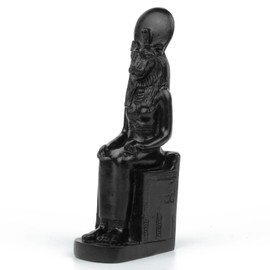 TRANGSOOG - Estatua de la diosa egipcia Sekhmet sentada en el trono mini 3.8 pulgadas H coleccionable, color negro