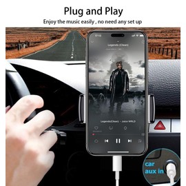 USB C to 3.5mm Aux Cord for New iPhone 17 Air/17/16e/16/15 Pro Max Plus Car Auxiliary Cable, Aux Adapter Cord for iPhone 17/16/15 Series Play Music in Old car Audio Jack (3.3Ft)