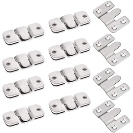 Flush Concealed Mount Bracket, Interlocking Photo Frame Hook, Heavy Duty Stainless Steel Picture Hanger Z Clip Bracket for Large Picture Display Art Gallery Wall Mount Hardware (10 Pairs)