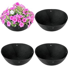 Augshy 14 Inch Hanging Planter Basket Liners,3Pack Round Hanging Baskets Liners Replacement Coco Fiber Liner Fabric Planter Liners Hanging Flower Box Liner Felt Trough Planter Insert Non-Woven Plant