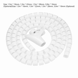 Glomora Spiral Cable Tube, Flexible Spiral Cable Organiser, Cable Protection, Cable Storage, Organisation for Home Office, Cable Protection, Cable Management for TV Computer, 1.5 m x 16 mm