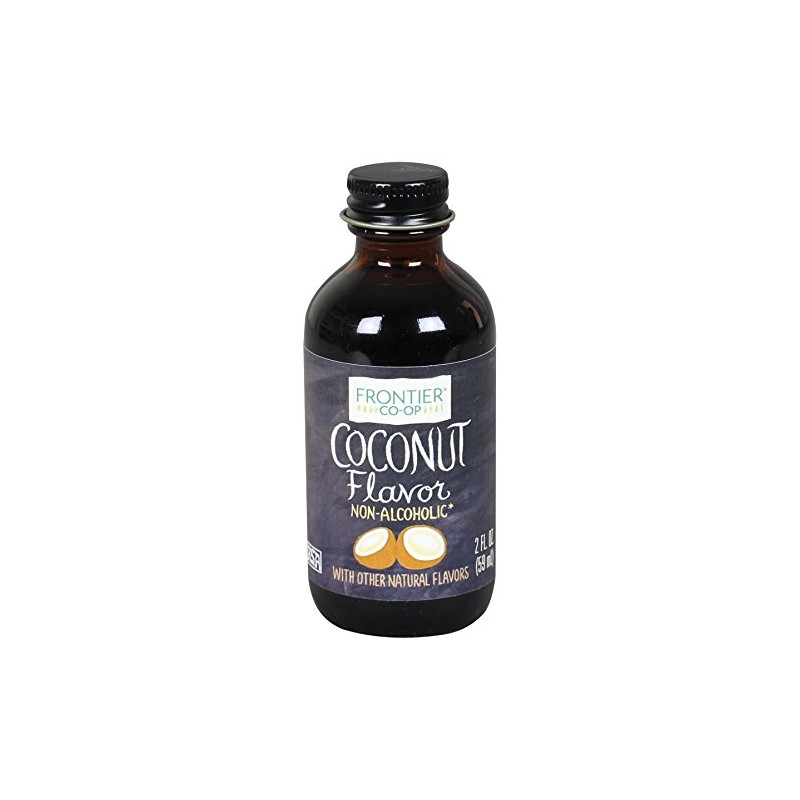 Frontier Co-op Coconut Flavor, 2 Ounce Glass Jar, Non Alcoholic,