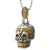 COOLSTEELANDBEYOND Mens Women Steel Vintage Silver Gold Sugar Skull Pendant