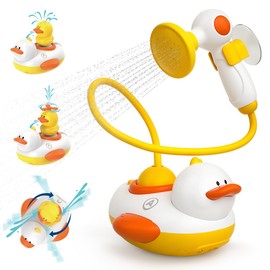 Duckie Baby Bath Toys, Baby Bath Shower Head for Bathtub with Three Squirting Ducks, Birthday Gift for Toddler Boys Girls