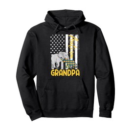 American Autism Grandpa USA flag Elephant Awareness Autism Pullover Hoodie